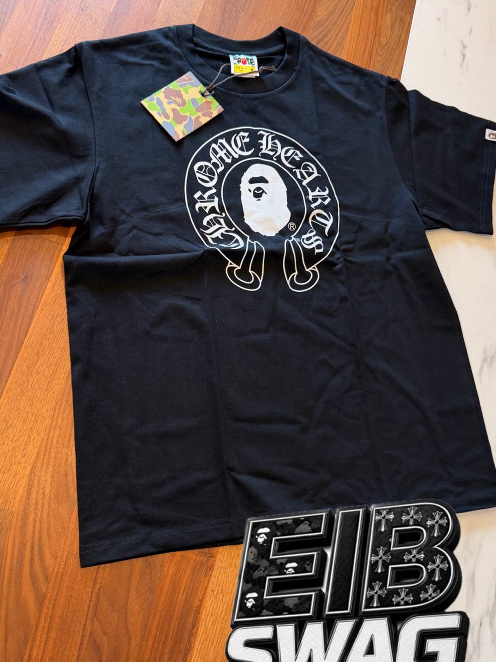 Chrome Hearts Black Tee with White Logo
